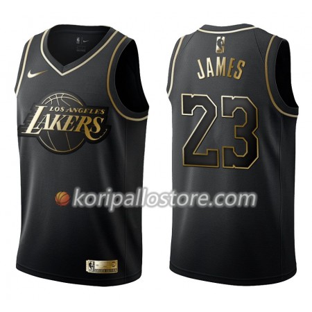 Los Angeles Lakers LeBron James 23 Nike Musta Golden Edition Miesten Pelipaidat Swingman 